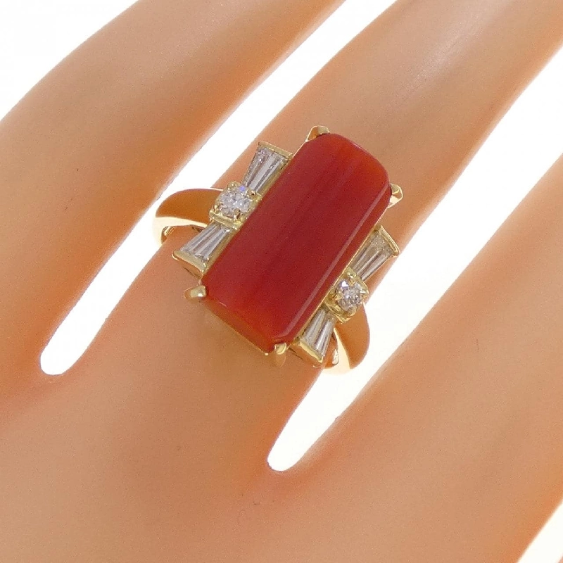 Nhẫn San Hô K18YG - Hàng hiệu Chính hãng 853513