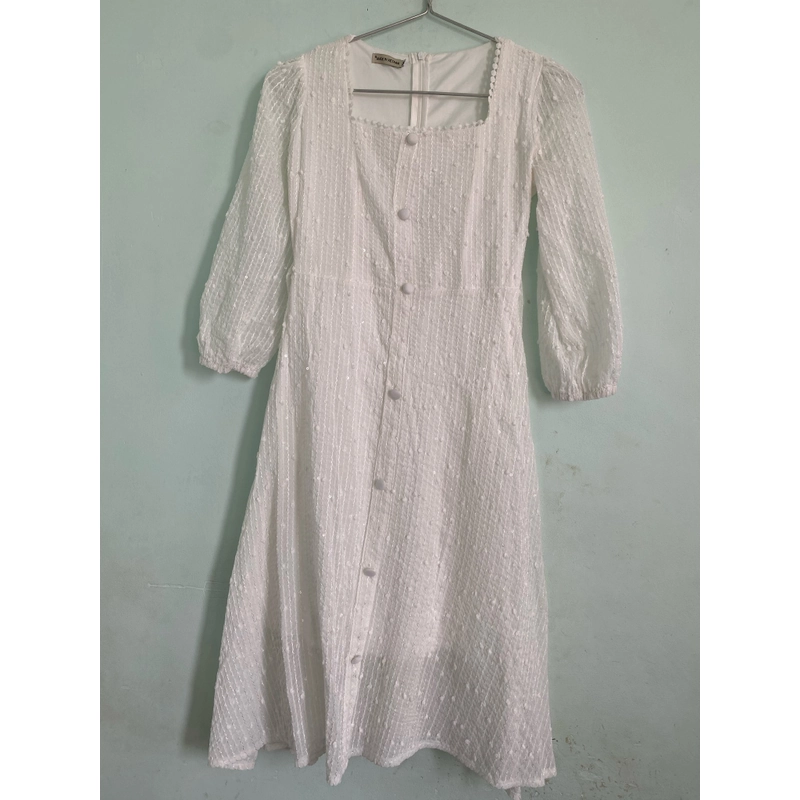 Đầm dự tiệc đầm trắng cổ vuông tay phồng dáng dài Lucas Dress 462311