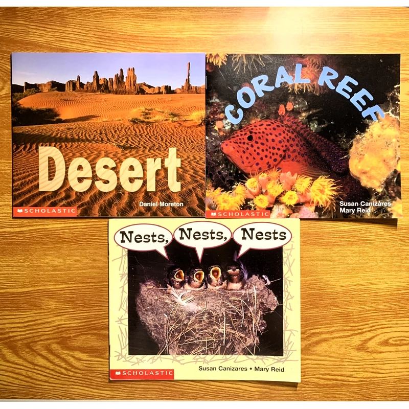 Combo 3c tập đọc Science Emergent Readers: Coral Reef; Desert; Nests, Nests, Nests, Used 477815
