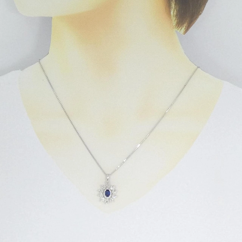 K18WG Sapphire Necklace - Hàng hiệu Authentic 867250
