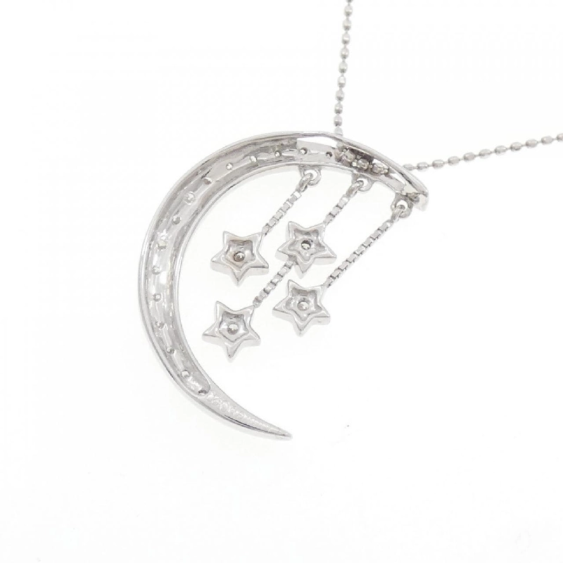 K18WG Mặt Trăng × Ngôi Sao Dây Chuyền Kim Cương 0.20CT - Hàng hiệu Chính Hãng 857693