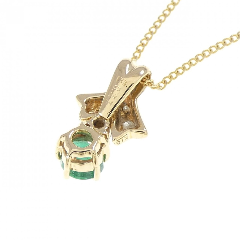 K18YG Dây chuyền Ngọc lục bảo 0.27CT - Hàng hiệu Chính hãng 858354