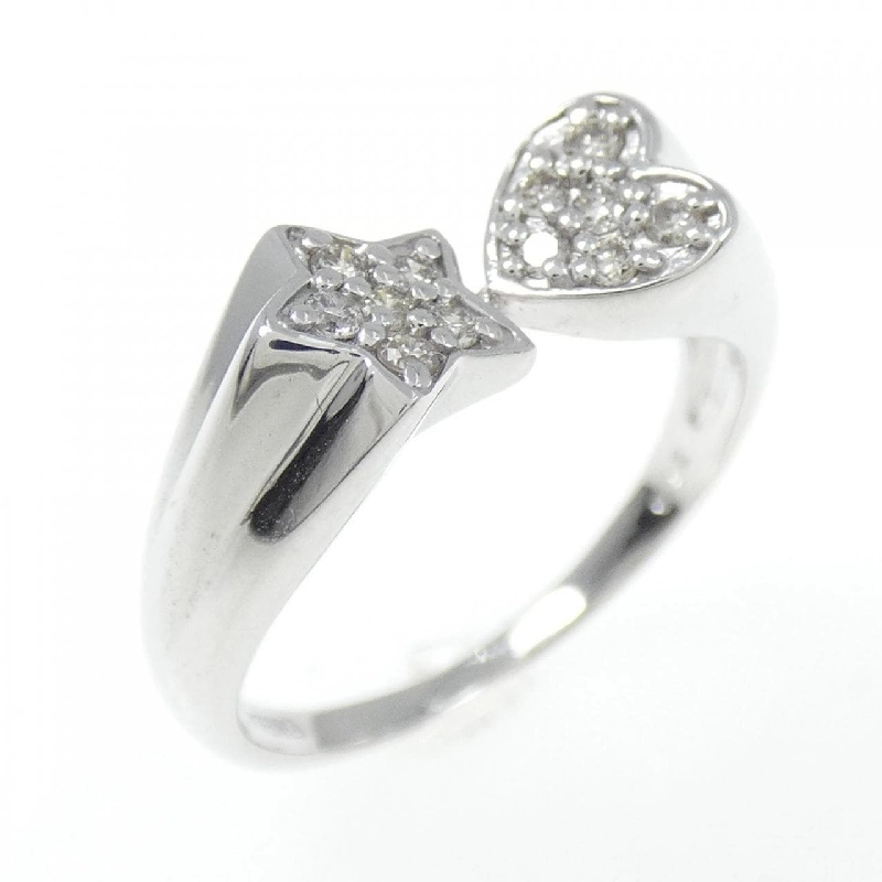 Nhẫn kim cương hình trái tim và ngôi sao K18WG 0.12CT - Hàng hiệu Chính hãng 859106