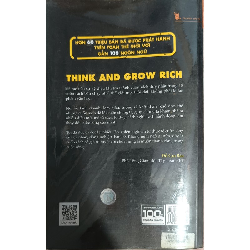 Think and grow rich, Napoleon Hill, mới 90% 69522