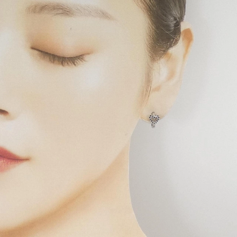 K10WG Bông tai kim cương hình trái tim 0.09CT một bên - Hàng hiệu Chính hãng 862235