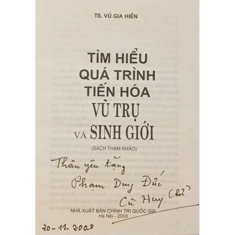 Tìm hiểu quá trình tiến hóa vũ trụ và sinh giới (Vũ Gia Hiền) 791089
