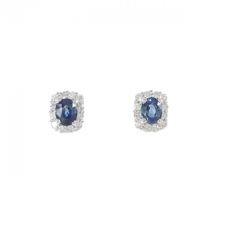 K18WG Bông tai Sapphire 1.01CT - Hàng hiệu Chính hãng 869663