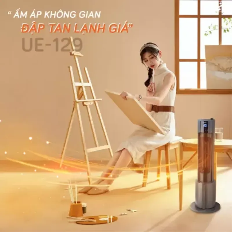 Máy sưởi gốm UNIE UE-129, làm ấm nhanh, phun sương tạo ẩm 654334