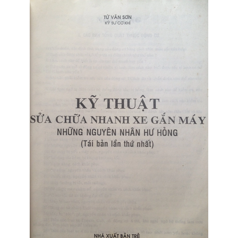 KỸ THUẬT SỬA CHỮA NHANH XE GẮN MÁY - NHỮNG NGUYÊN NHÂN HƯ HỎNG 495324