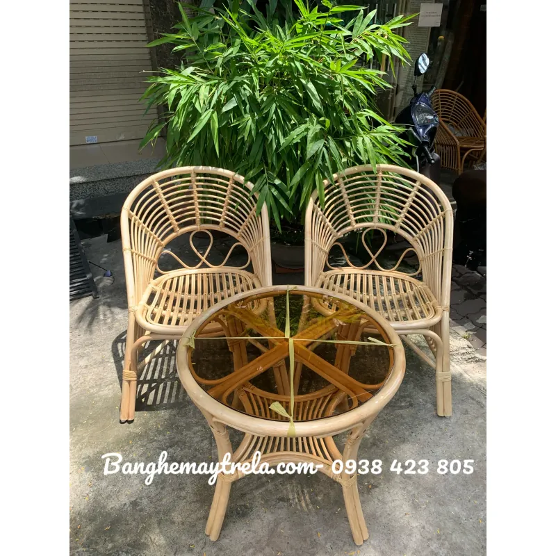 Bàn ghế mây đọc sách uống trà 553406