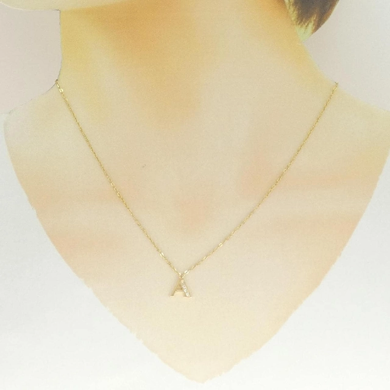 K18YG Chữ cái A Dây chuyền kim cương - Hàng hiệu Chính hãng 858050