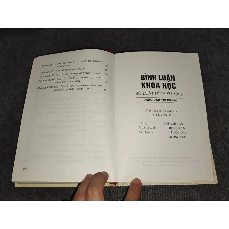 BÌNH LUẬN KHOA HỌC BỘ LUẬT HÌNH SỰ 1999 (PHẦN CÁC TỘI PHẠM) 993078