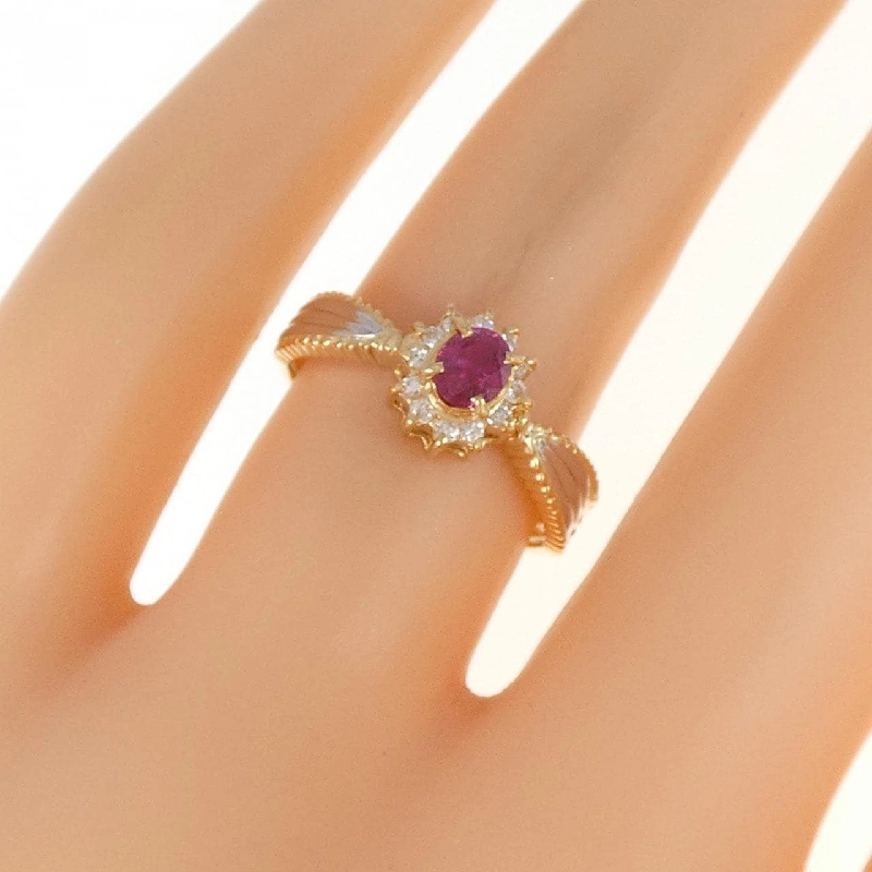 Nhẫn ruby K18YG/PT900 0.31CT 670864