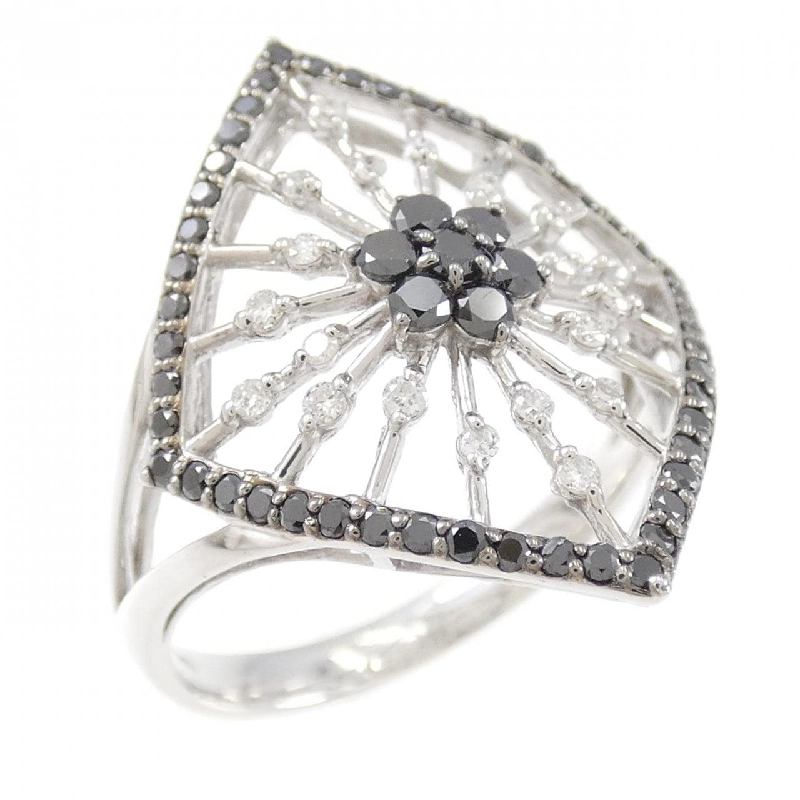 Nhẫn kim cương hoa K18WG/K18BG 0.50CT 670593