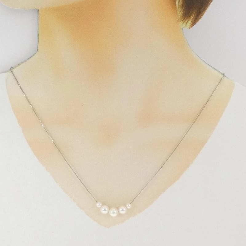 K18WG Ngọc trai Akoya Dây chuyền - Hàng hiệu Chính hãng 860852