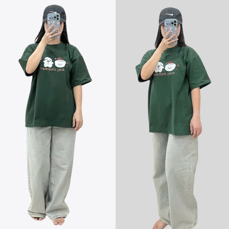 Áo Thun Nữ Oversize Dưới 72kg Chất Thun Cotton Khô Xanh In Hình Hàng Mới 322136