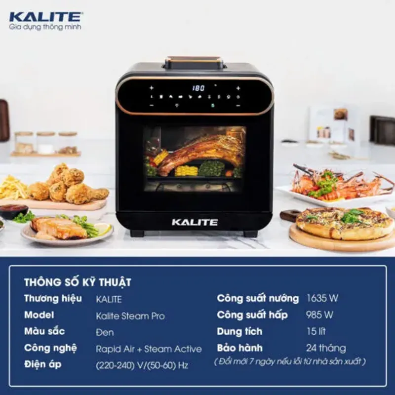 Nồi chiên hơi nước KALITE STEAM PRO 15 lít, 3 trong 1 585324