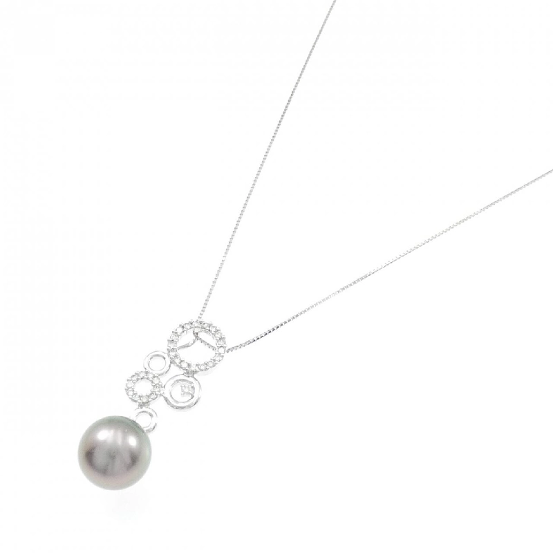 K18WG Ngọc trai đen dây chuyền 11.5mm - Hàng hiệu Chính hãng 856476