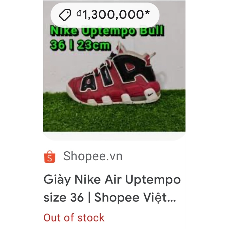 Giày nike air màu đỏ size 36.5 (23.5cm) 367055