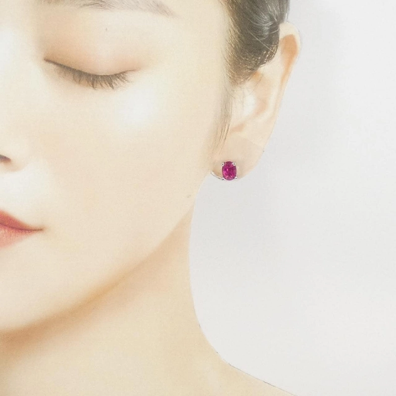 K14WG Đá Tourmaline Rubelite Bông Tai - Hàng hiệu Chính hãng 867304