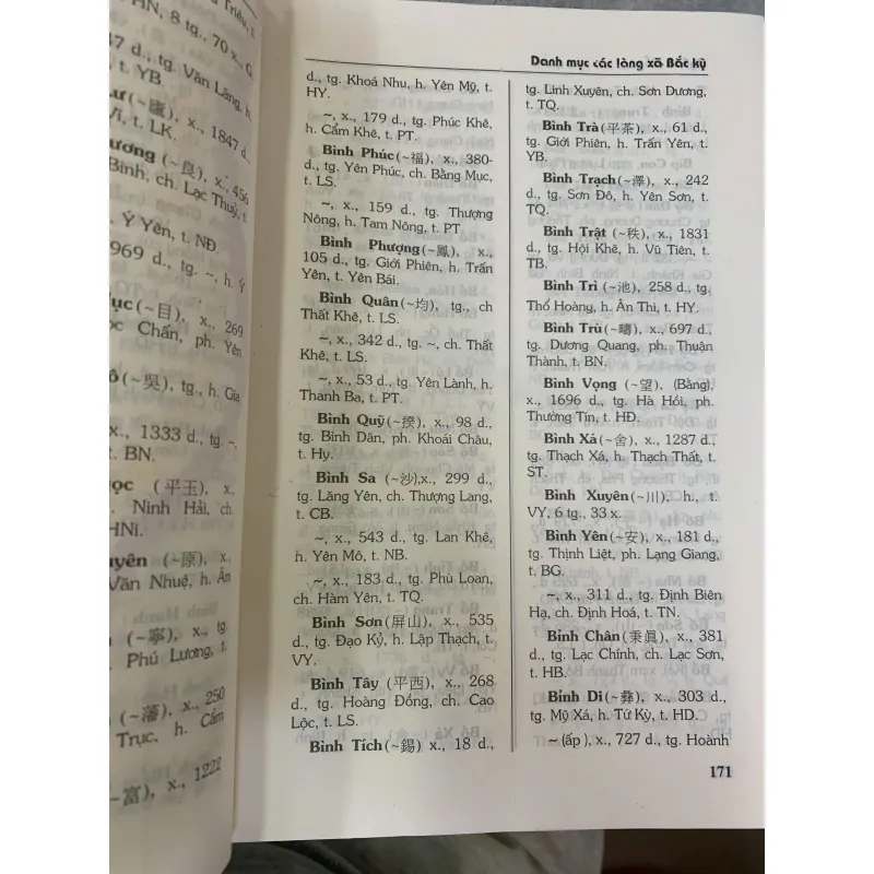 TÊN LÀNG XÃ VÀ ĐỊA DƯ CÁC TỈNH BẮC KỲ (BÌA CỨNG) - NGÔ VĨ LIỄN 1020882