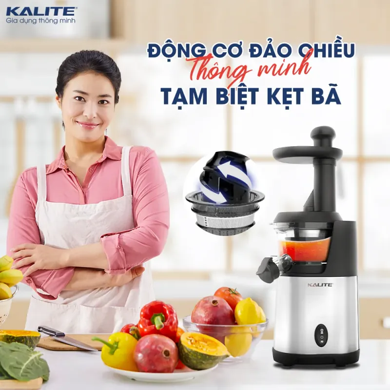 Máy ép chậm Kalite KSJ4412 động cơ đảo chiều ép kiệt bã 931542