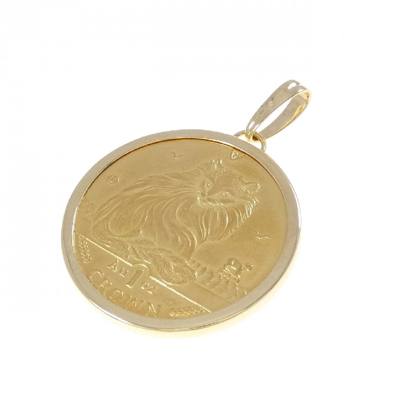 K18YG(枠) Đồng xu Mặt dây chuyền - Hàng hiệu Chính hãng 862614