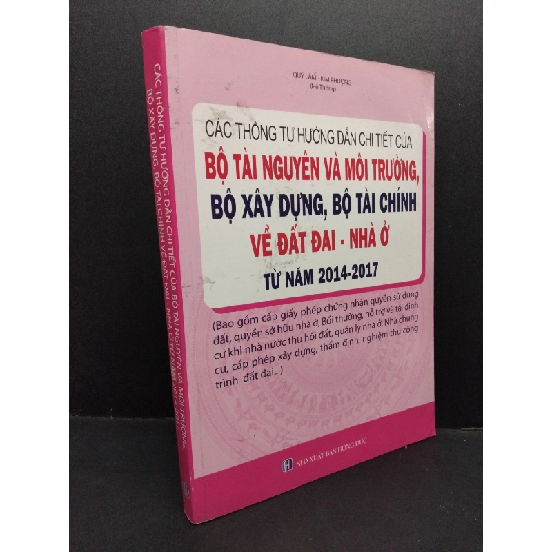 Các thông tư hướng dẫn chi tiết của bộ tài nguyên và môi trường mới 80% bẩn ố nhẹ HCM2606 Quý Lâm GIÁO TRÌNH, CHUYÊN MÔN 916147
