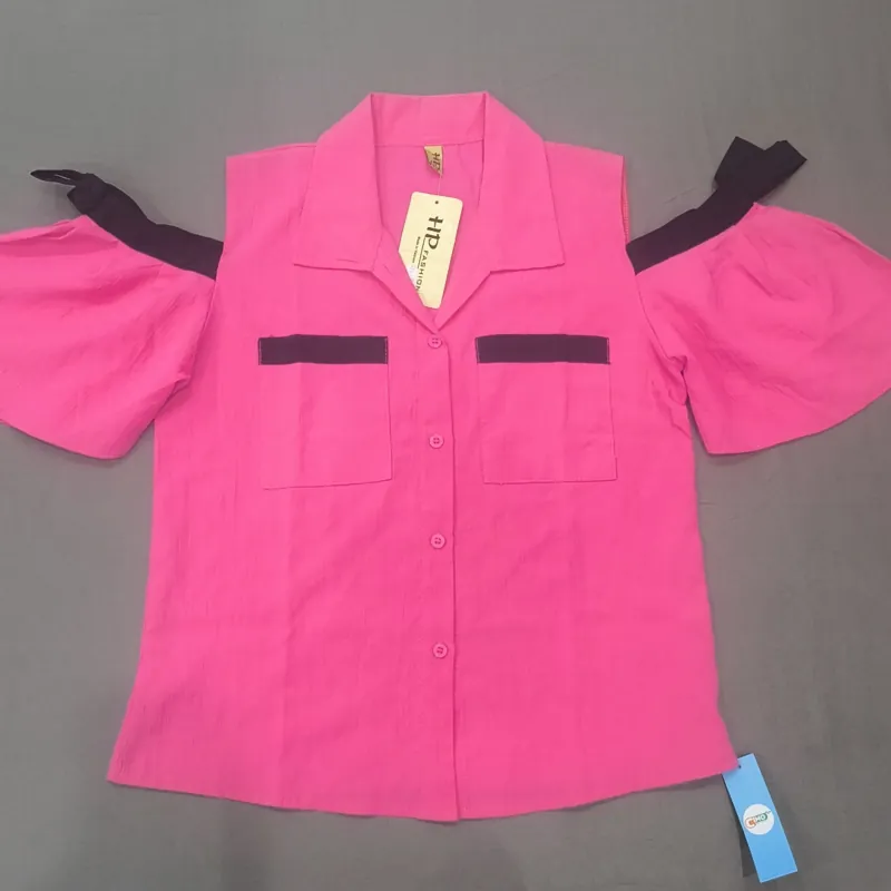 NEW - Sơ mi khoét vai màu hồng 788721