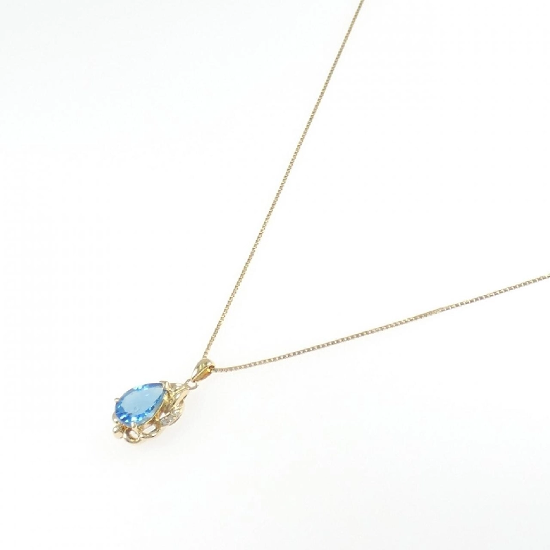 K18YG Blue Topaz Necklace - Hàng hiệu Authentic 860350