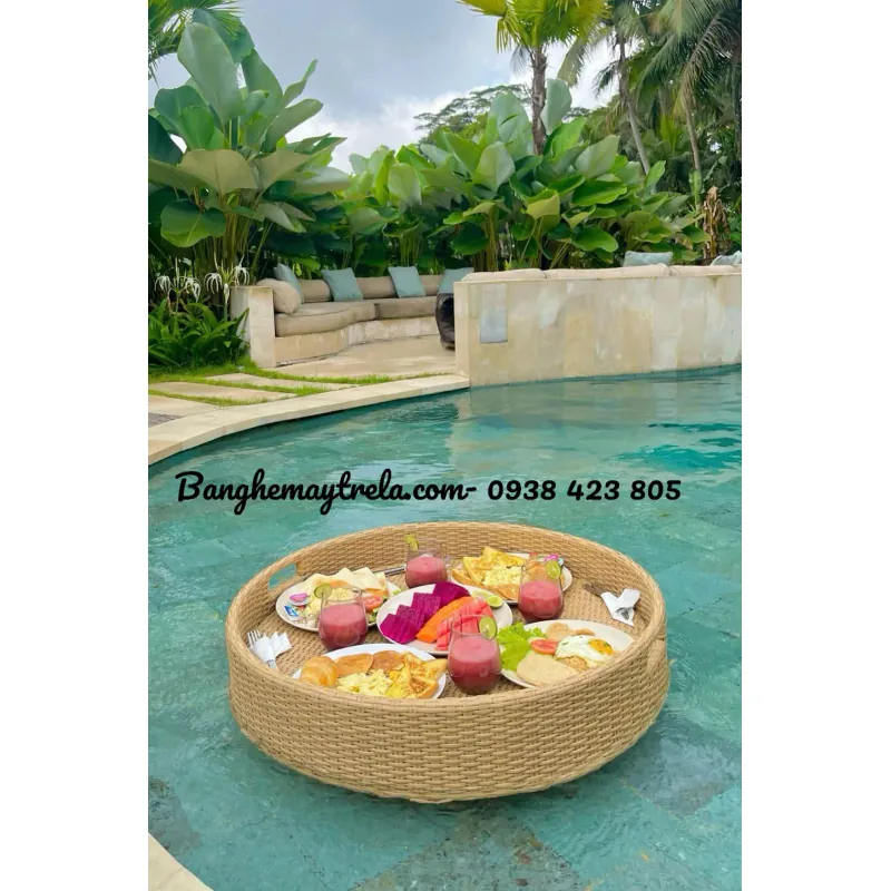 Khay nổi hồ bơi nhựa giả mây 722901