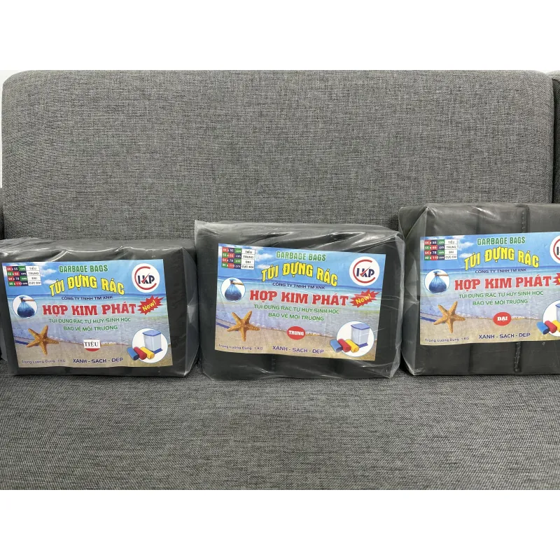 Túi rác đen tự hủy dày dai nặng đúng 1kg / 1 bịch 3 cuộn 933938