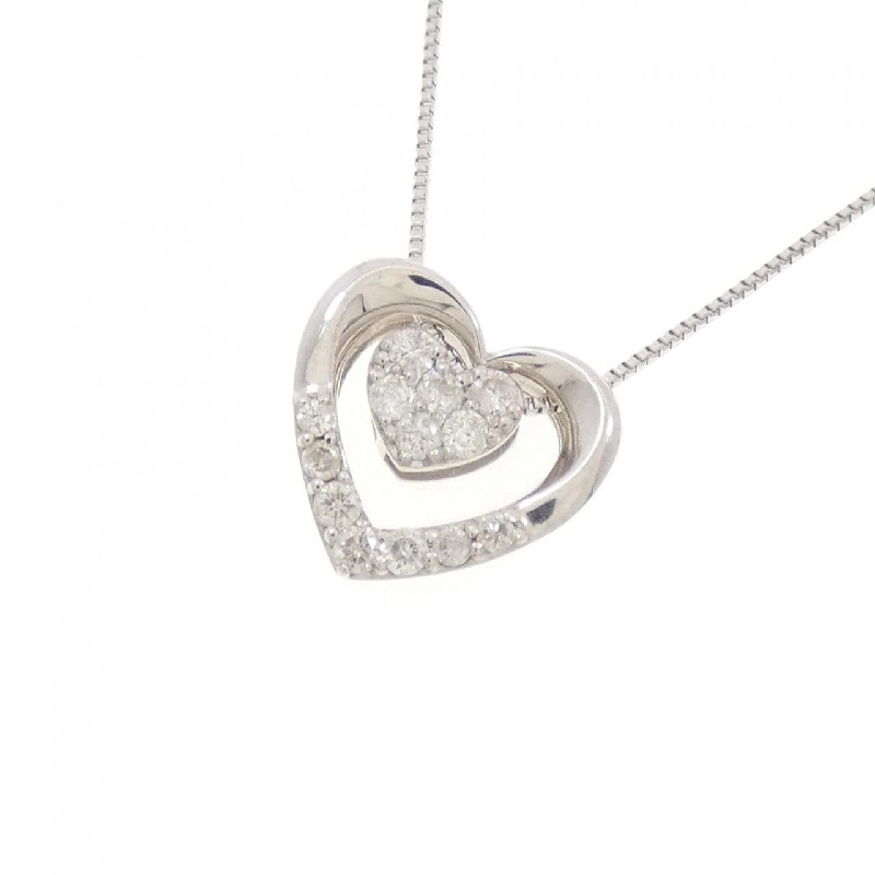 K18WG Dây chuyền kim cương hình trái tim 0.06CT - Hàng hiệu Chính hãng 860696