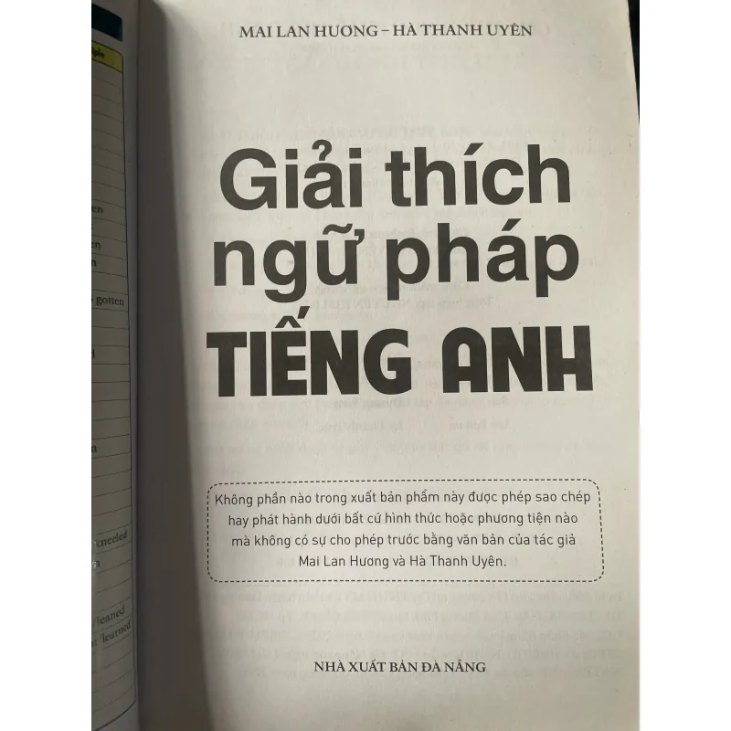 Sách Giải thích ngữ pháp Tiếng Anh - Mai Lan Hương, Hà Thanh Uyên mới 90% 1035920