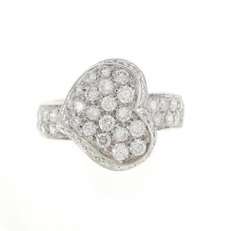 Nhẫn kim cương pavé hình trái tim K18WG 673120