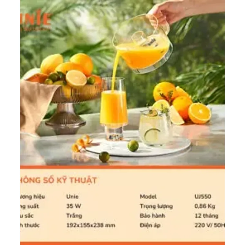 🧡 UNIE UJ550 – Thiết kế gọn nhẹ, hiện đại, phù hợp mọi gian bếp – tiện lợi hàng ngày! 715329