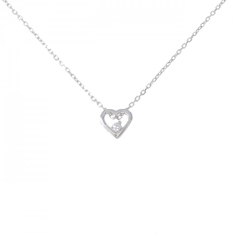 K18WG Dây chuyền kim cương hình trái tim - Hàng hiệu Authentic 862508