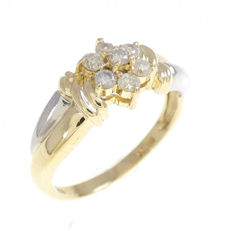 Nhẫn kim cương hoa K18YG/PT900 0.23CT - Hàng hiệu Authentic 851202