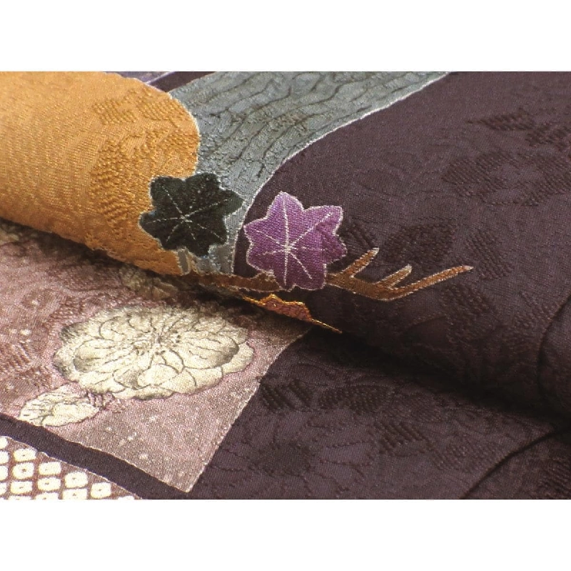 Áo kimono thăm viếng với họa tiết vàng và thêu shibori - Hàng hiệu Authentic 876838