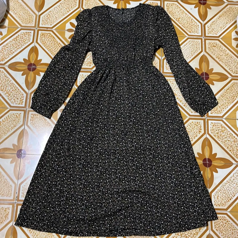 Váy voan hoa công sở 1009651