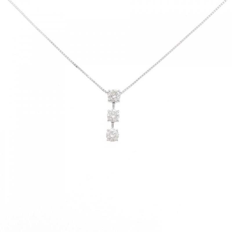 K18WG Dây chuyền kim cương ba viên 0.60CT - Hàng hiệu Chính hãng 860742