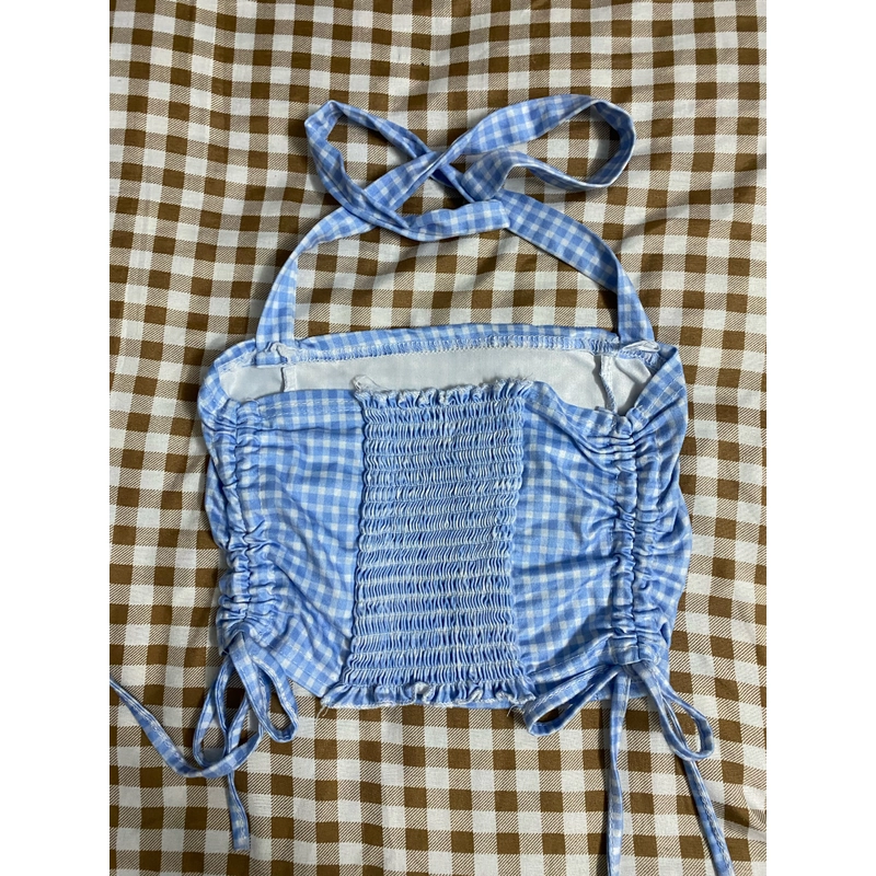 Áo quây dây buộc kẻ xanh 462966