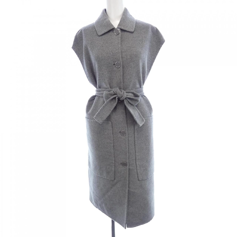 Áo vest dài da cừu Hermes HERMES Crude Cell với nút da 4H0101DA 633960