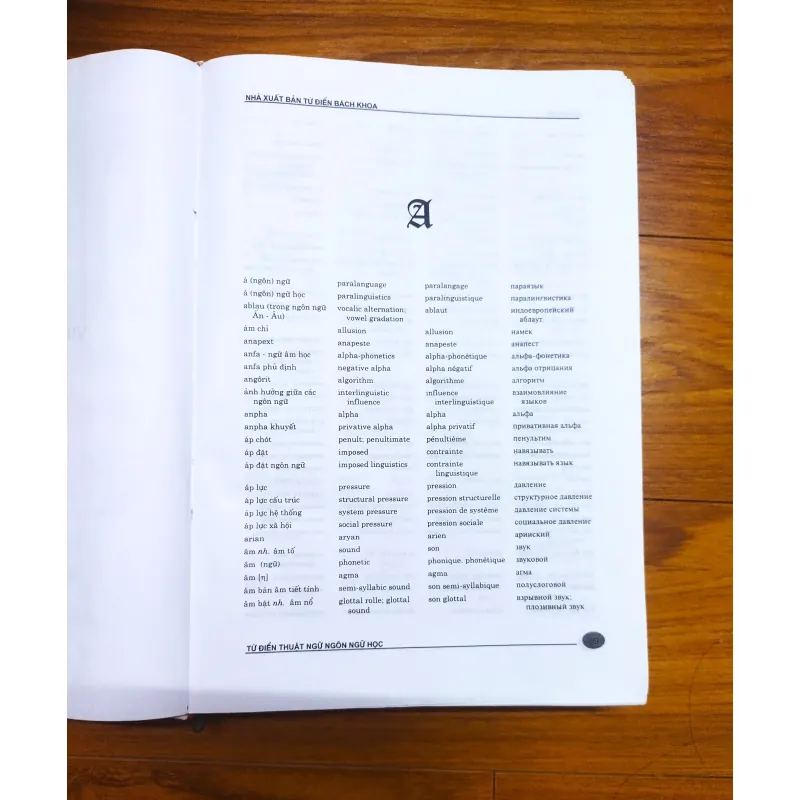 Sách: Từ điển thuật ngữ ngôn ngữ học Việt - Anh - Pháp - Nga - TG: PSG TS Vương Toàn 729168