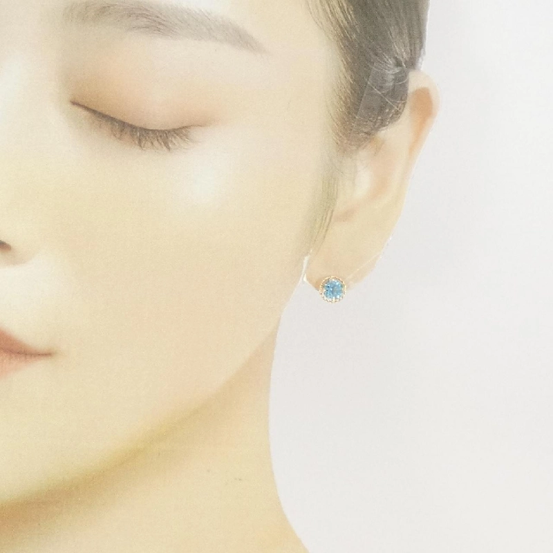 K18YG Blue Topaz Bông tai - Hàng hiệu Chính hãng 875202