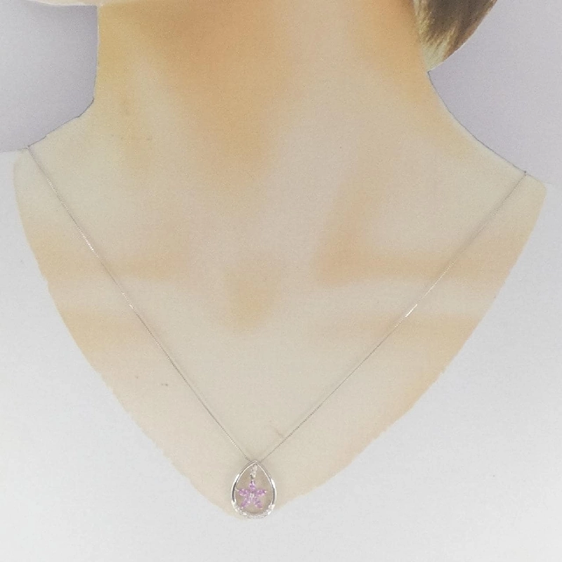 K18WG Dây chuyền hoa sapphire 0.50CT - Hàng hiệu chính hãng 861034