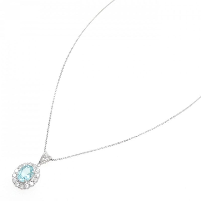 K18WG Paraiba Tourmaline Necklace 1.32CT - Hàng hiệu Authentic 856516
