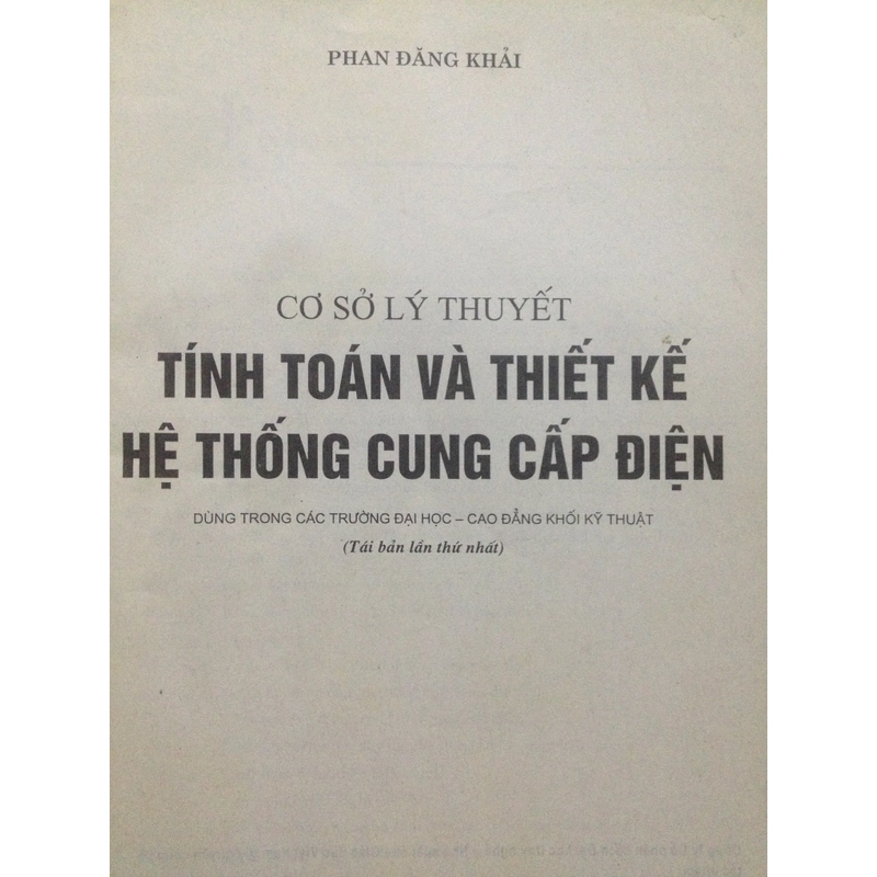 CƠ SỞ LÝ THUYẾT TÍNH TOÁN VÀ THIẾT KẾ HỆ THỐNG CUNG CẤP ĐIỆN 460111