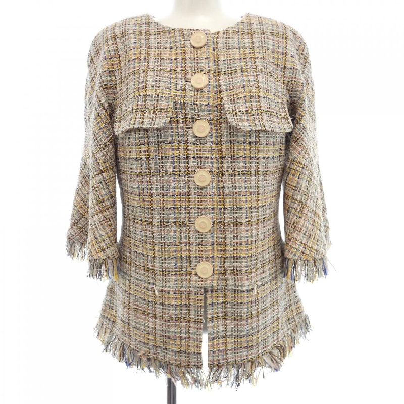 【Mã giảm giá】Áo khoác không cổ CHANEL 638168