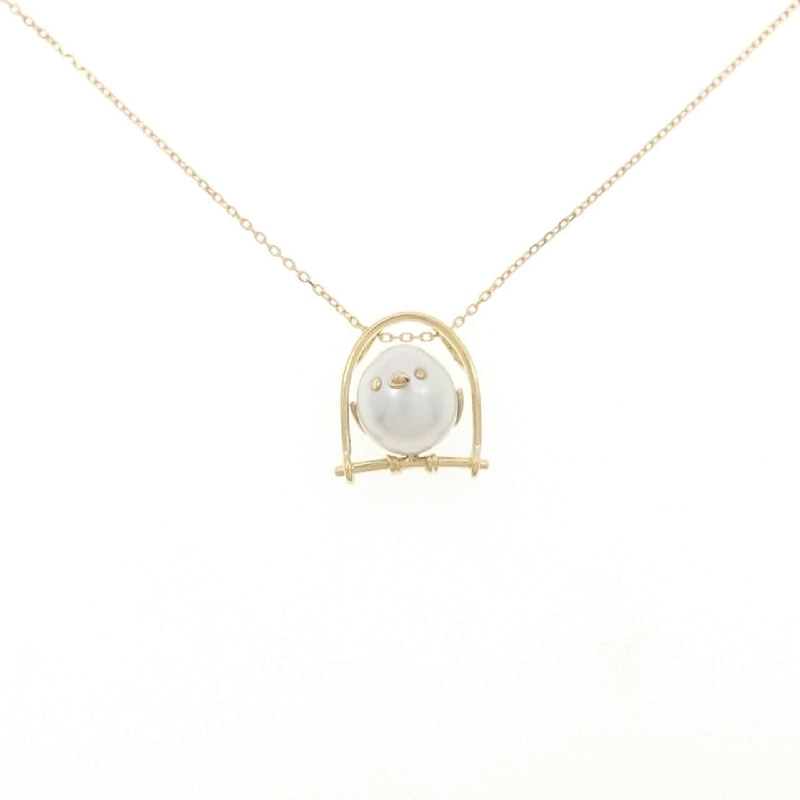 K18YG Chim trắng ngọc trai dây chuyền 9.1mm - Hàng hiệu Chính hãng 858166